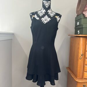 VINTAGE 90s Black Mini Dress with Embellished Strap